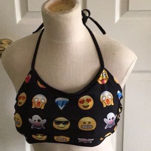 Emoji top swim suit bra padded One Piece